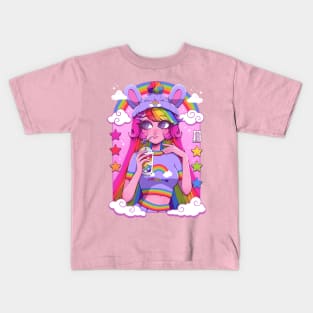 Rainbow girl Kids T-Shirt